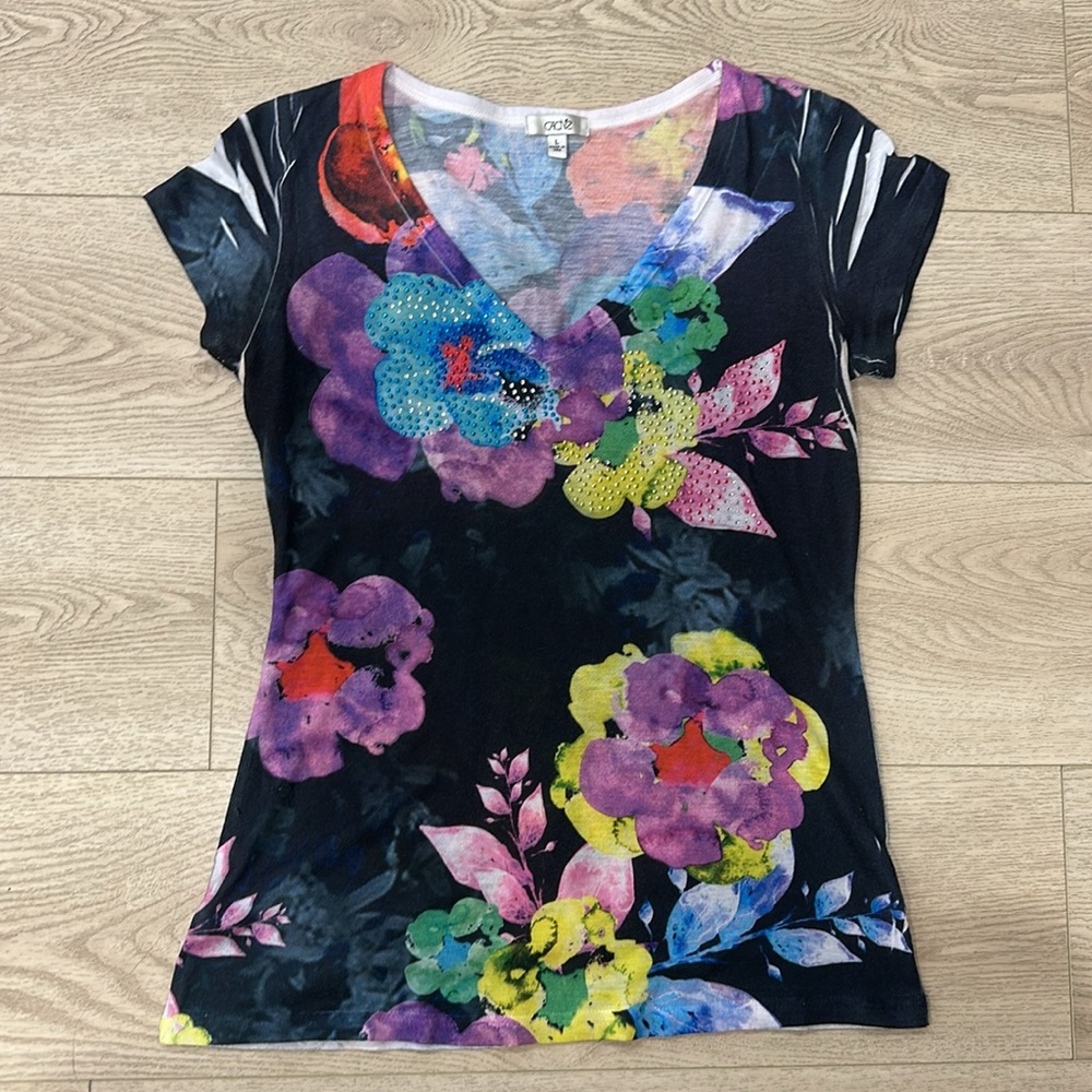 Cache Multicolor Floral Top